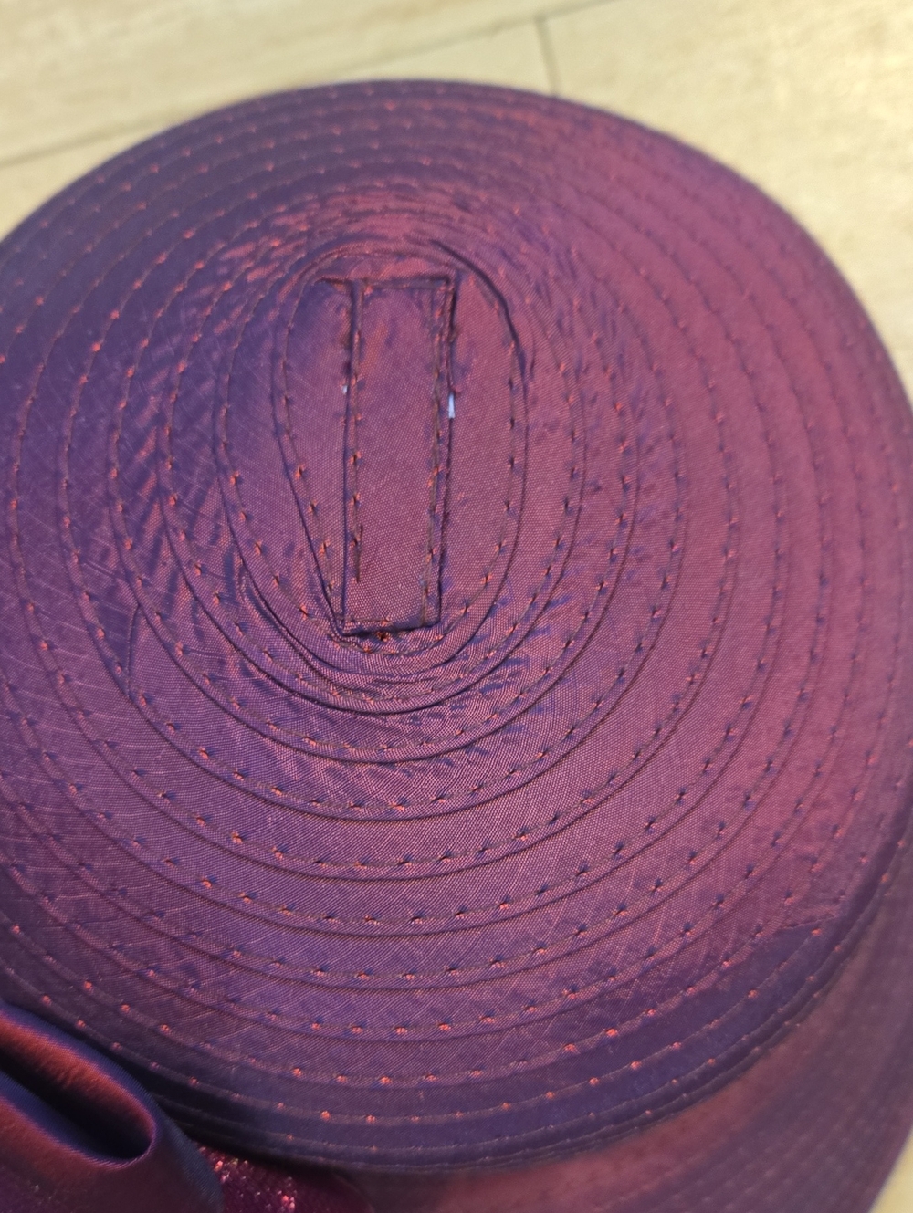 Giovannio New York Purple Iridescent Ribbon/Feather Accent Hat - Picture 6 of 11